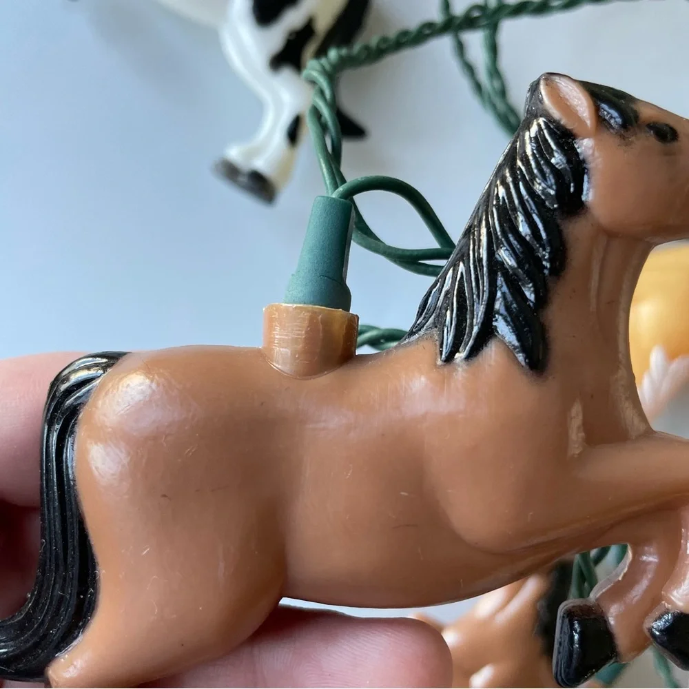Vintage 90s 1994 Primal Lite Rarin’ to Go Horses String Lights